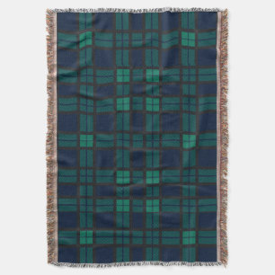 Clan Black Bekijk Tartan Blauw groene cheque Deken