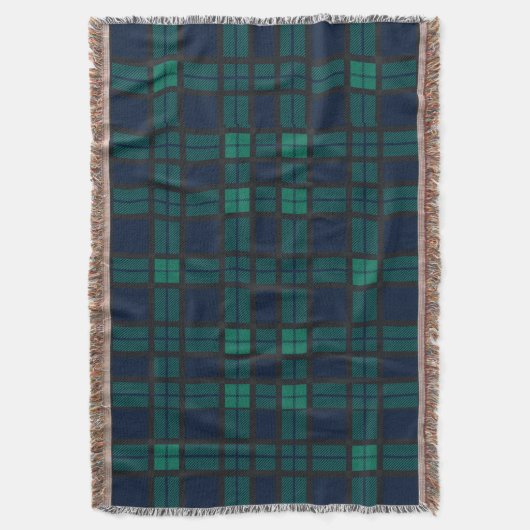 Clan Black Bekijk Tartan Blauw groene cheque Deken (Voorkant Verticaal)