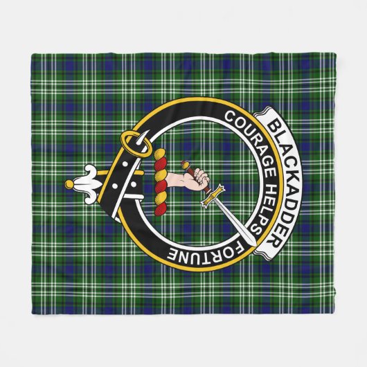 Clan Blackadder Tartan Pset Fleece Deken (Voorkant (Horizontaal))