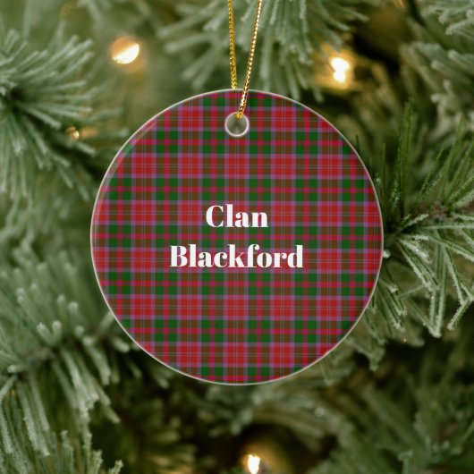 Clan Blackford Tartan Keramisch Ornament (Boom)