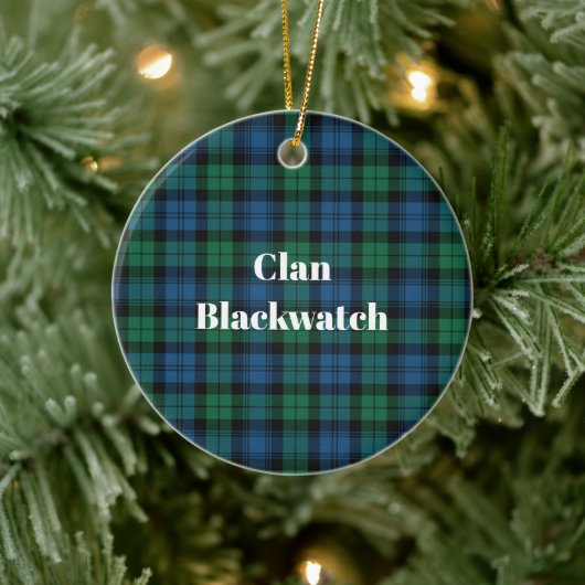 Clan Blackwatch Ancient Tartan Keramisch Ornament (Boom)