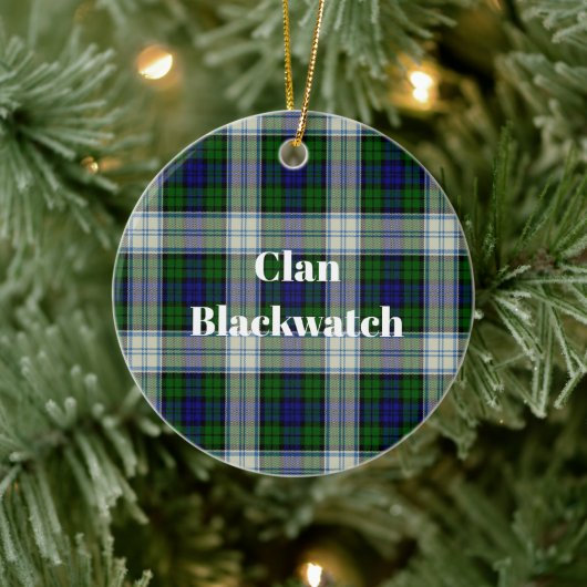 Clan Blackwatch dress Modern Tartan Keramisch Ornament (Boom)