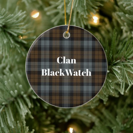 Clan BlackWatch Verweerde Tartan Keramisch Ornament (Boom)