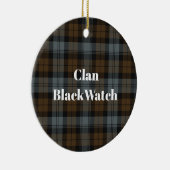 Clan BlackWatch Verweerde Tartan Keramisch Ornament (Rechts)