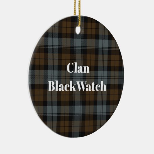 Clan BlackWatch Verweerde Tartan Keramisch Ornament (Rechts)