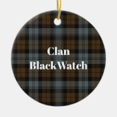 Clan BlackWatch Verweerde Tartan Keramisch Ornament (Voorkant)