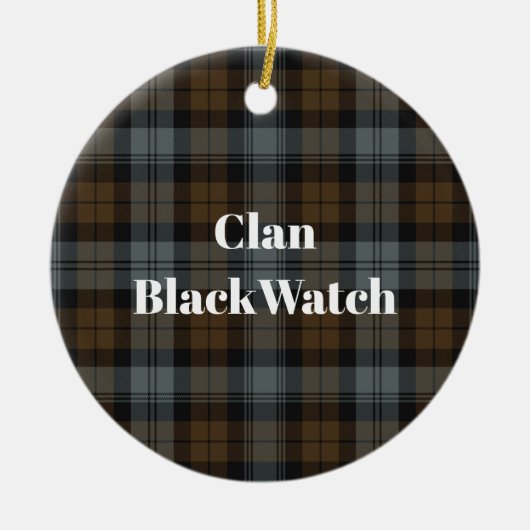 Clan BlackWatch Verweerde Tartan Keramisch Ornament (Voorkant)