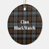 Clan BlackWatch Verweerde Tartan Keramisch Ornament (Links)
