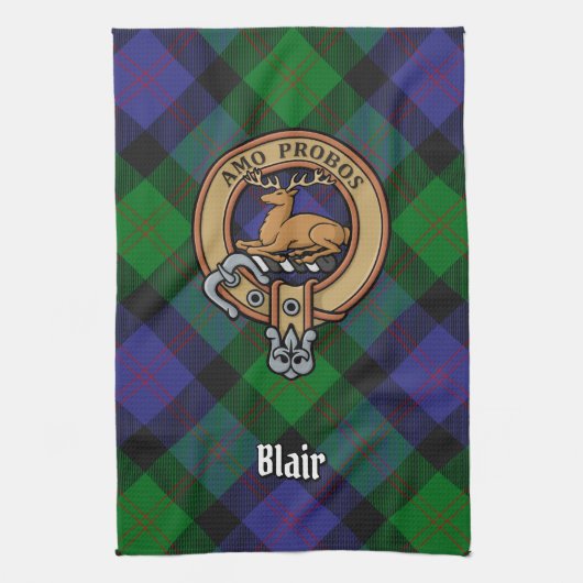Clan Blair Crest Kitchen Towel Theedoek (Verticaal)
