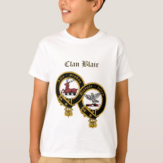 Clan Blair Crest met de T-Shirt van het Kind van d (Voorkant)