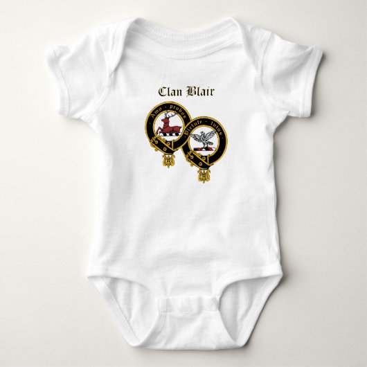 Clan Blair Crest met Name Baby Jumper Romper (Voorkant)
