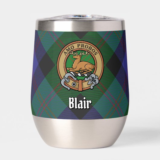 Clan Blair Crest over Tartan (Voorkant)