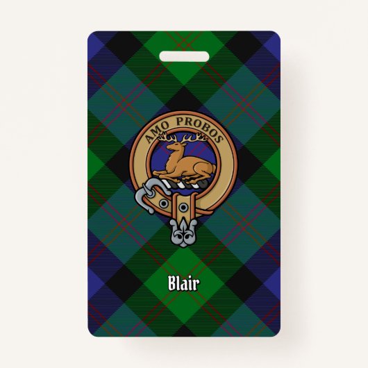 Clan Blair Crest over Tartan Badge (Voorkant)