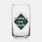 Clan Blair Crest over Tartan Blikvorm Glas (Achterkant)