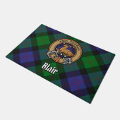 Clan Blair Crest over Tartan Deurmat (Schuin)