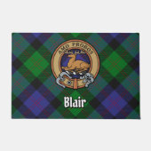 Clan Blair Crest over Tartan Deurmat (Voorkant)