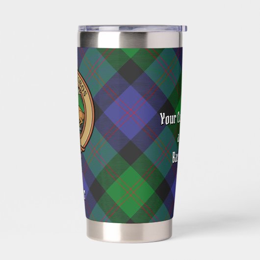 Clan Blair Crest over Tartan Geïsoleerde Drinkbeker (Links)