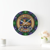 Clan Blair Crest over Tartan Grote Klok (Huis)