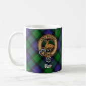 Clan Blair Crest over Tartan Koffiemok (Links)