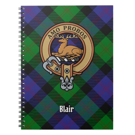 Clan Blair Crest over Tartan Notitieboek (Voorkant)