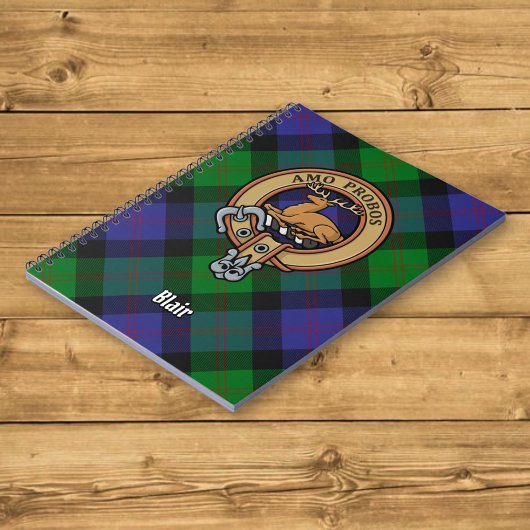 Clan Blair Crest over Tartan Notitieboek