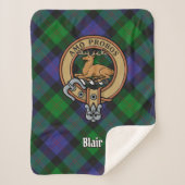 Clan Blair Crest over Tartan Sherpa Deken (Voorkant)