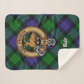 Clan Blair Crest over Tartan Sherpa Deken (Voorkant (horizontaal))