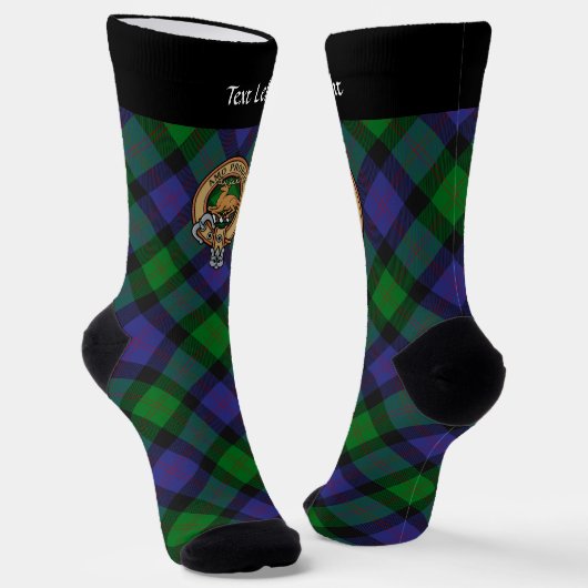 Clan Blair Crest over Tartan Socks Sokken (Gebogen)