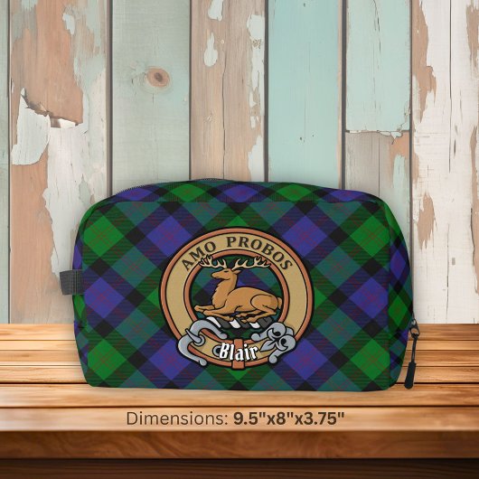 Clan Blair Crest over Tartan Toilettasje