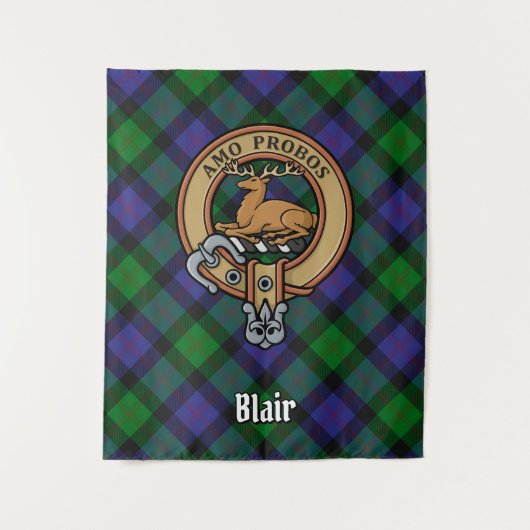 Clan Blair Crest over Tartan Wandkleed (Voorkant)