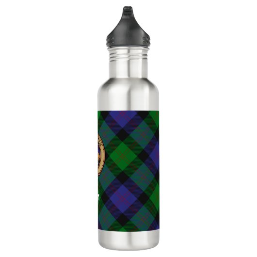 Clan Blair Crest over Tartan Waterfles (Rechts)