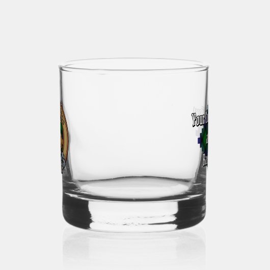 Clan Blair Crest over Tartan Whisky Glas (Links)