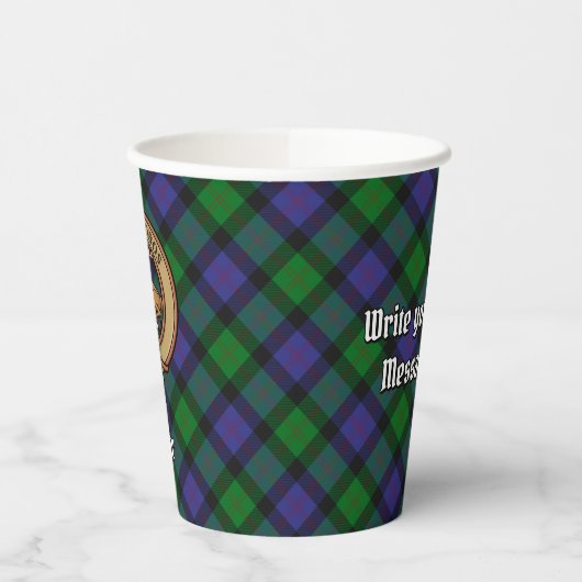Clan Blair Crest over Tartanapolcups Papieren Bekers (Links)