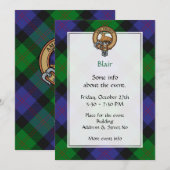 Clan Blair Crest Uitnodiging (Voorkant / Achterkant)