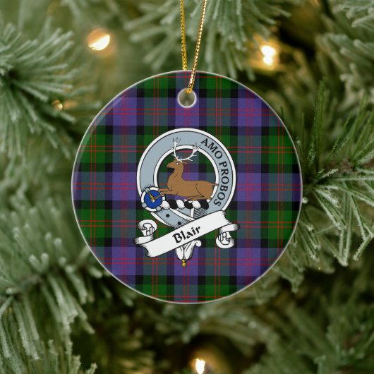 Clan Blair Modern Badge Tartan Pset Keramisch Ornament (Boom)