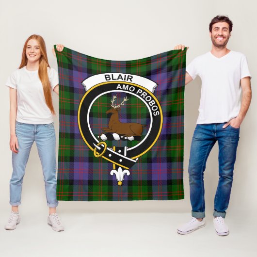 Clan Blair Modern Tartan Pset Fleece Deken (In situ)