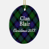Clan Blair Scottish Tartan Keramisch Ornament (Rechts)