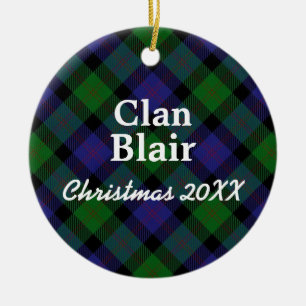 Clan Blair Scottish Tartan Keramisch Ornament