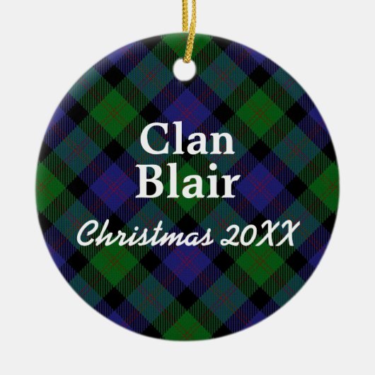Clan Blair Scottish Tartan Keramisch Ornament (Voorkant)
