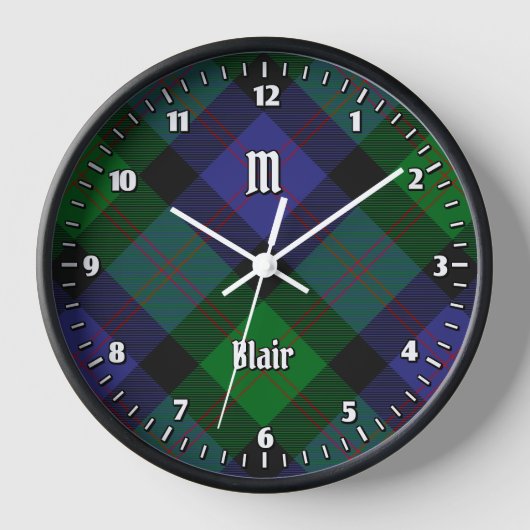 Clan Blair Tartan Grote Klok (Voorkant)