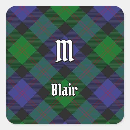 Clan Blair Tartan Square Sticker (Voorkant)