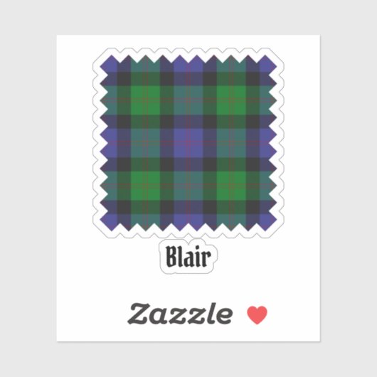Clan Blair Tartan Sticker (Vel)
