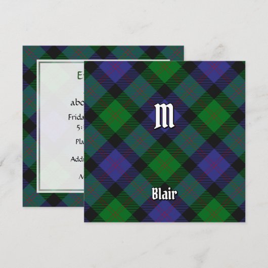 Clan Blair Tartan Uitnodiging (Voorkant / Achterkant)