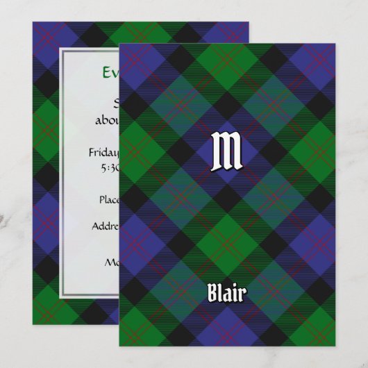 Clan Blair Tartan Uitnodiging (Voorkant / Achterkant)