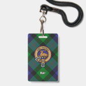 Clan Blair Wapen over Tartan Badge (Voorzijde met lanyard)