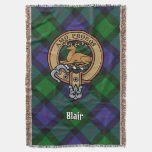 Clan Blair Wapen over Tartan Deken