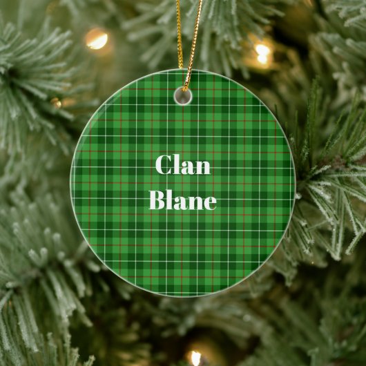 Clan Blane Tartan Keramisch Ornament (Boom)