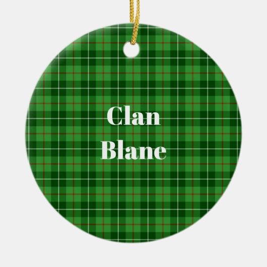 Clan Blane Tartan Keramisch Ornament (Voorkant)