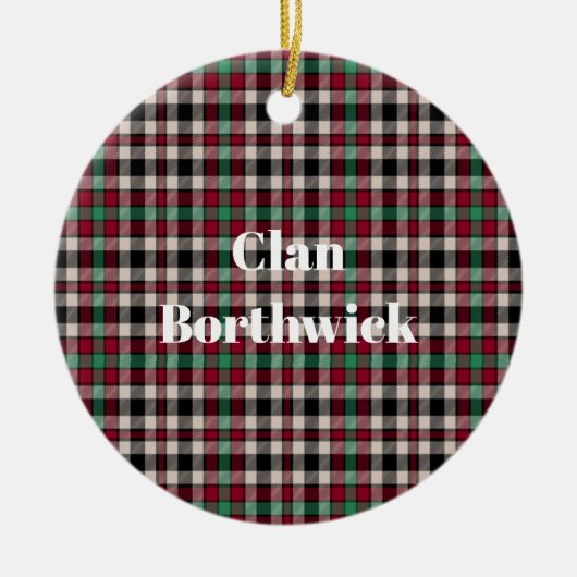 Clan Borthwick Ancient Tartan Keramisch Ornament (Voorkant)