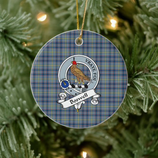 Clan Boswell Badge Tartan Pset Keramisch Ornament (Boom)
